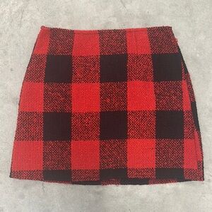Plaid Red and Black Skirt